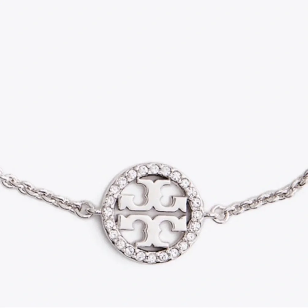 Tory Burch Crystal Pearl Logo Bracelet NEW